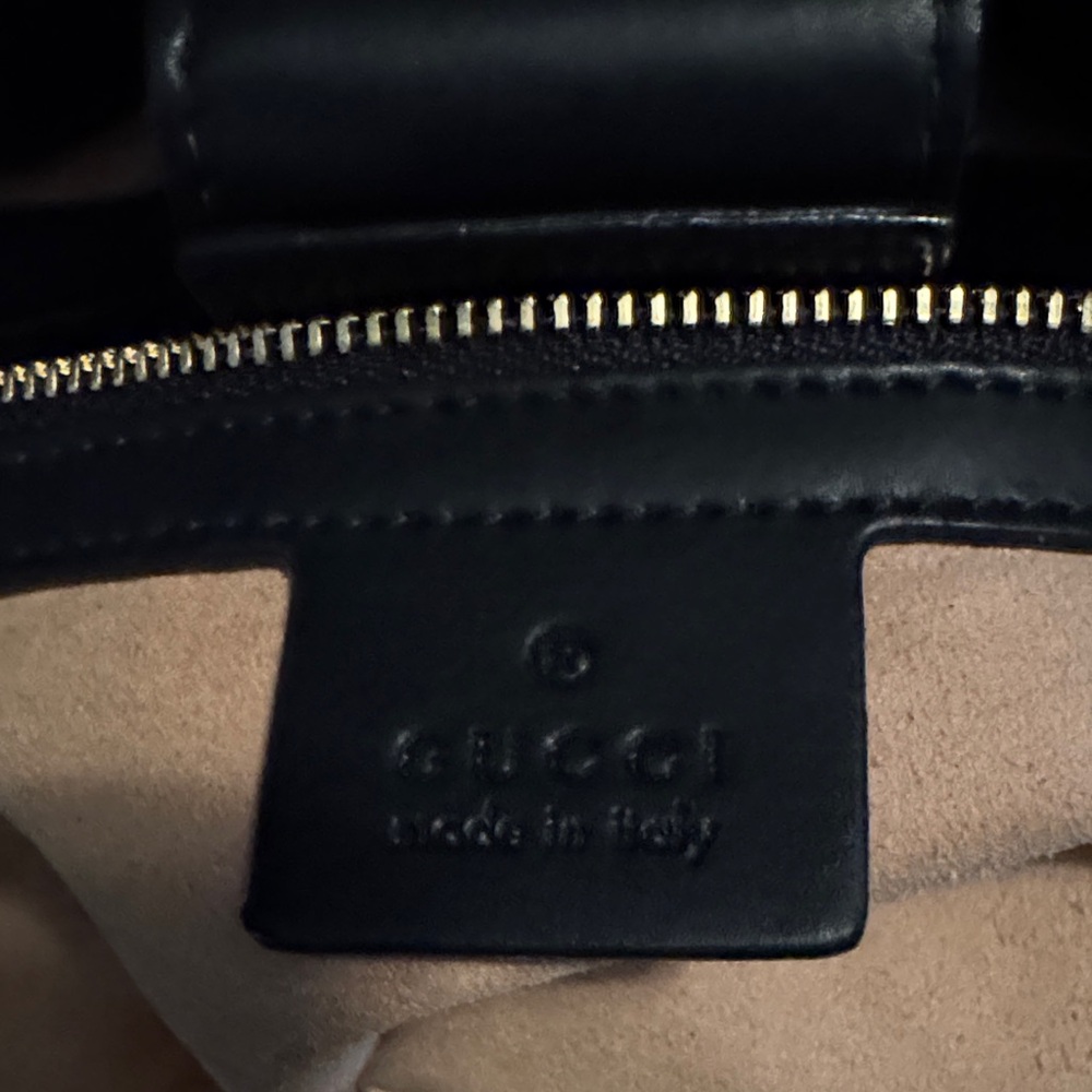 Gucci Black & Gold GG Bee Canvas Tote with Leather Handles - Picture 4 of 9